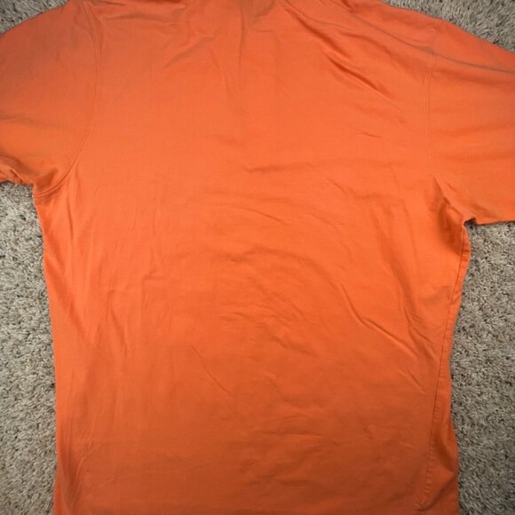 B Draddy Polo Shirt Mens Medium Short Sleeve Golf Casual Orange Stretch Peru - Picture 9 of 11